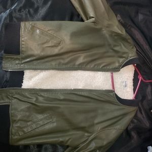 Charlotte Russe Green Leather  jacet